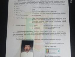 STLK MPAL Lampung Pimpinan Syabirin Koenang Diperpanjang