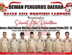 Pelantikan Gubernur Walikota dan Bupati, Macan Asia Indonesia DPD Lampung Ucapkan Selamat
